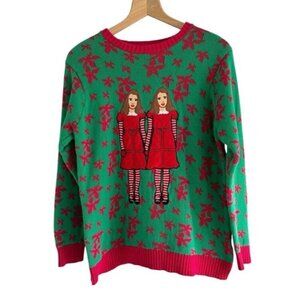 Blizzard Bay Men's Sz S Green Red The Shining Grady Twins Ugly Christmas Sweater